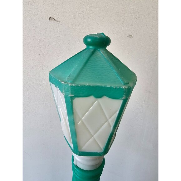 Vintage empire green rare candlestick lamp post blow mold light up Xmas lawn dec - Picture 5 of 10
